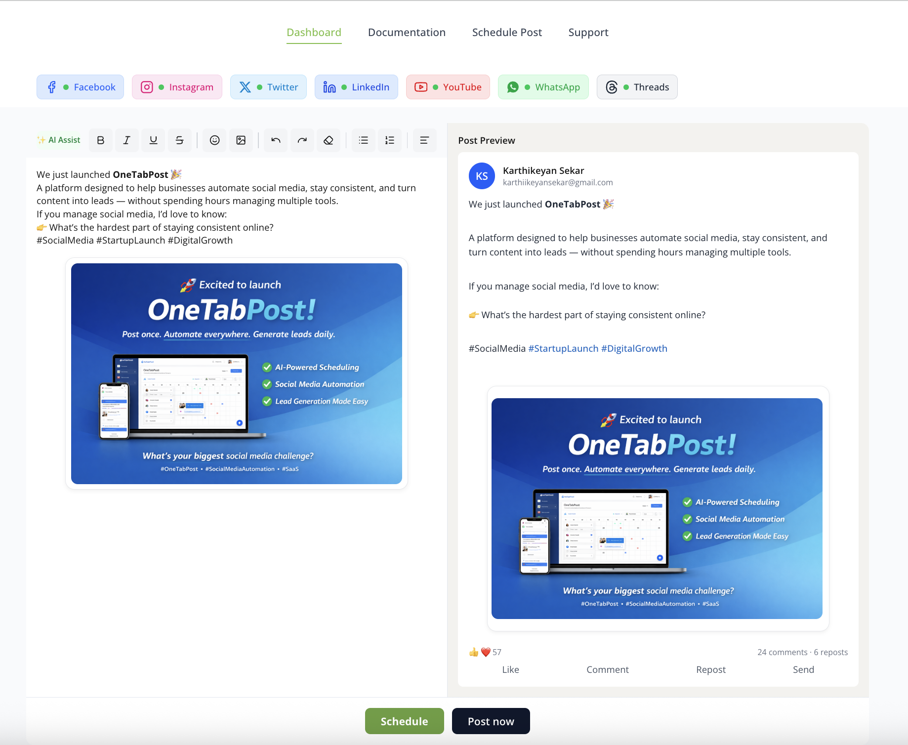 Publishing Dashboard